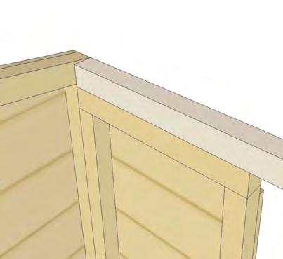 With Door Header aligned flush with Front Narrow Wall framing and