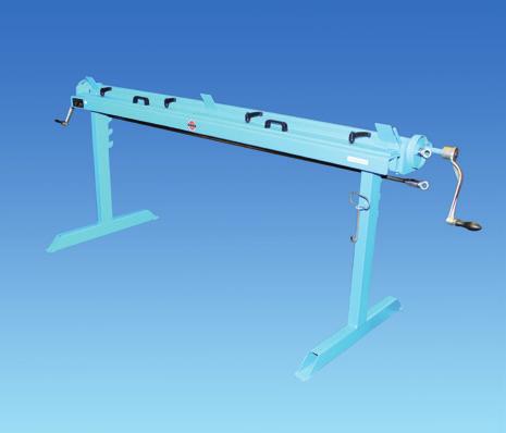 tined reel decoiler with two diameter ranges 380 530 mm, continuosly adjustable complete with base frame, brake mechanism,