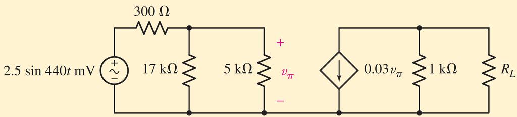 The shown circuit represents a model for the common-emitter bipolar junction transistor amplifier.