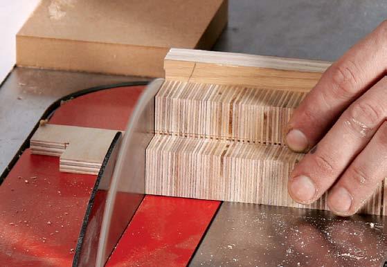 When gluing up the stack of Baltic-birch squares, be sure the grain direction on the face alternates in adjacent