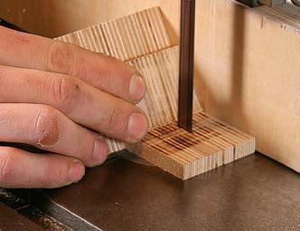 the block into wide-angled tenons.