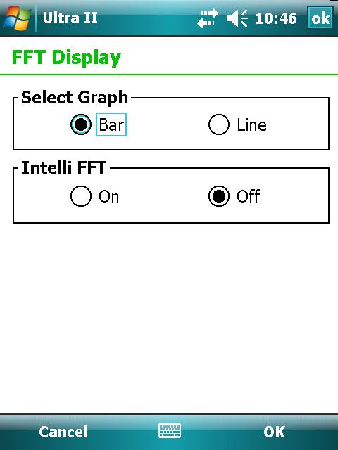 1.3.2 Accelerometer Sensitivity This option simply allows the user to set the accelerometer sensitivity used by Ultra II TM in its calculations to match the specific equipment being used (fig 1.3.2).