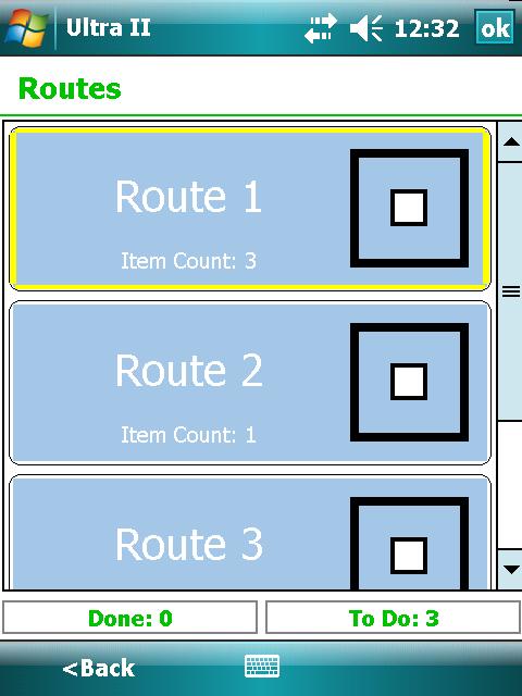 message shown in fig 1.1.1 is displayed. This gives the option to either proceed with the choice of routes already loaded into Ultra II TM or to update this list of routes before proceeding. Figure 1.