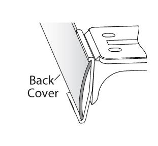 Once the brackets are installed, install the cover on the back brackets as shown in the illustration. If the cover is too long, trim any excess material using scissors until you get the desired size.