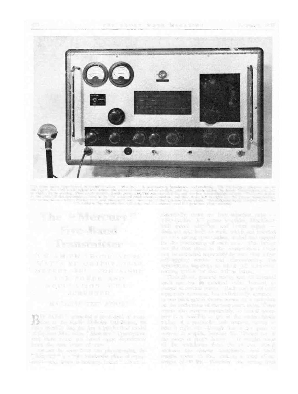 652 THE SHORT WAVE MAGAZINE February, 1958 The front panel appearance of the Minimitter " Mercury " is particularly handsome and striking.