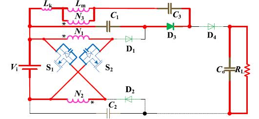 D) Mode 4 Fig.4 operation of proposed converter in mode 3 The equivalent circuit is shown in Fig.5.