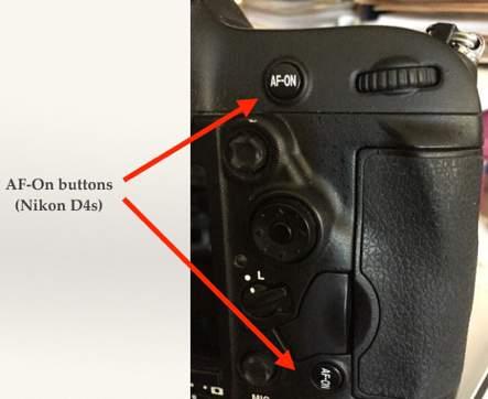 BACK BUTTON FOCUS Some DSLRs have an AF-ON button on the back. Others have a AE-L/AF-L button on the back that can be programmed through the camera menu to behave as an AF-ON button.