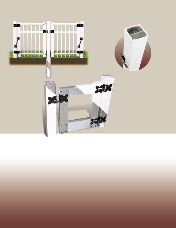 Removable Center Post is Recommended on Double Gates Durable Gate Systems Center Post Cross-Section 1 FEATURE - Gate perimeter fully reinforced with corrosion resistant aluminum channel.