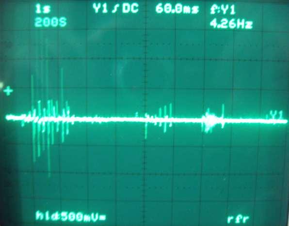 The first bumps are tapping the microphone; the two parts on the right side are speaking into