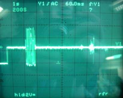 This is where I was tapping on the microphone; on the very left you can see where 0v is, before I connected the signal.