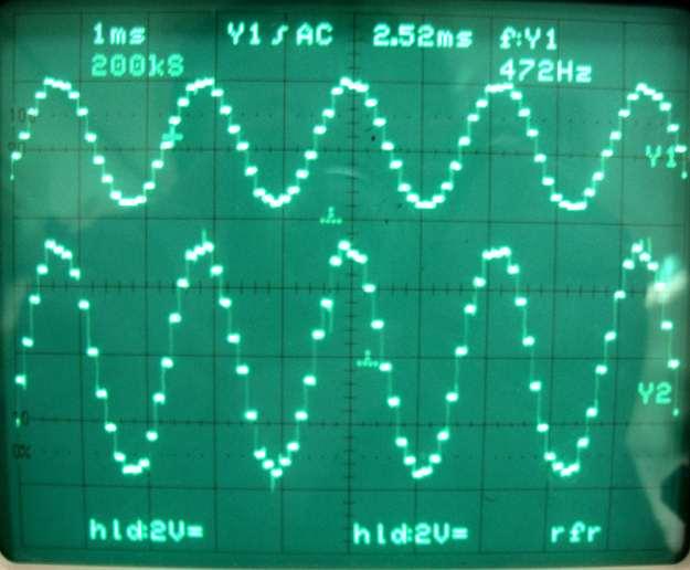 This is another picture of the signal from the Output of the DAC to the output of the final amplifier.
