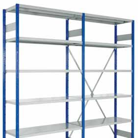 BOLT FREE SHELVING The bolt-free shelving systems provide an accommodating, modular hand loaded shelving system.