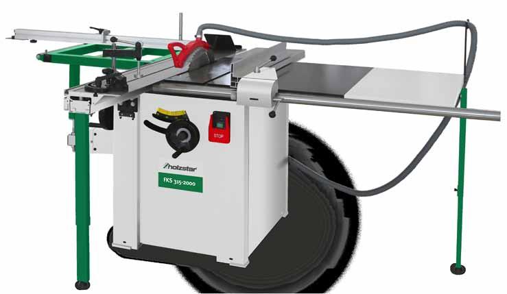 Sliding table saws with scoring unit HOLZSTAR sliding table saw FKS 315-2000 E Robust and precise design with sliding carriage and scoring unit With scoring unit as factory