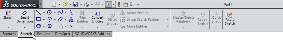 2.4 Chapter 2 > Drawing Sketches with SOLIDWORKS Invoking the Sketching Environment Once the Part modeling environment is invoked, you need to start with creating design by first drawing the sketch