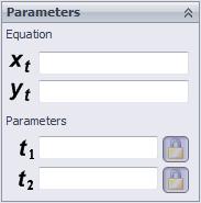 115 When the Explicit radio button is selected, you can define the equation for Y as the function of x in the Yx field of the Equation area in the Parameters rollout.