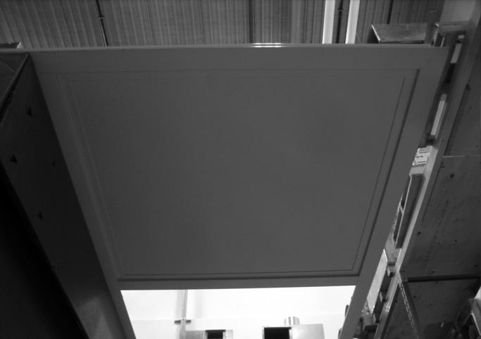 ceiling access clips are engaged. Leave a large panel as the last panel installed.