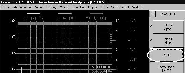 Figure 3-52 Step 1 Validating Fixture Compensation Data After completing all fixture compensation data measurement, you should use the E4991A to calculate the fixture