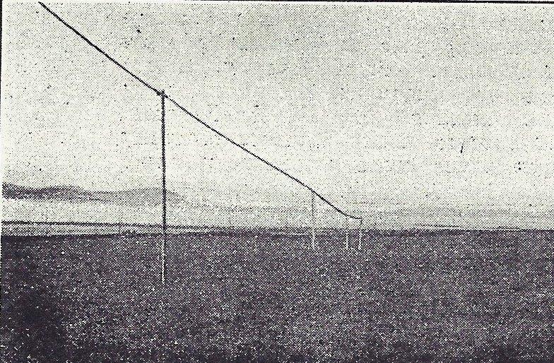 1300 Foot Beverage installed by Paul Godley 2ZE on a beach in Androssan, Scotland during the successful 1921