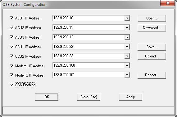 LAN Connections System Commissioning 4.3.4 O3b IP System Configuration Verify that the relevant IP addresses are configured on the O3B system. To configure the O3B system with the IP Addresses 1.