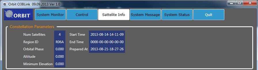 About O3b Link Satellite General Info And Parameters 5.3 Satellite General Info And Parameters The Satellite Info tab displays information on the satellite(s) that this O3b system tracks.