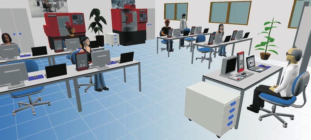Teciam > Basic Technologies > Picture L_03: Virtual impression of the laboratory for CNC