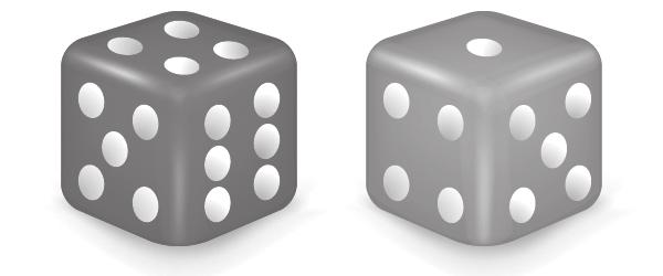 Two six-sided dice are rolled.