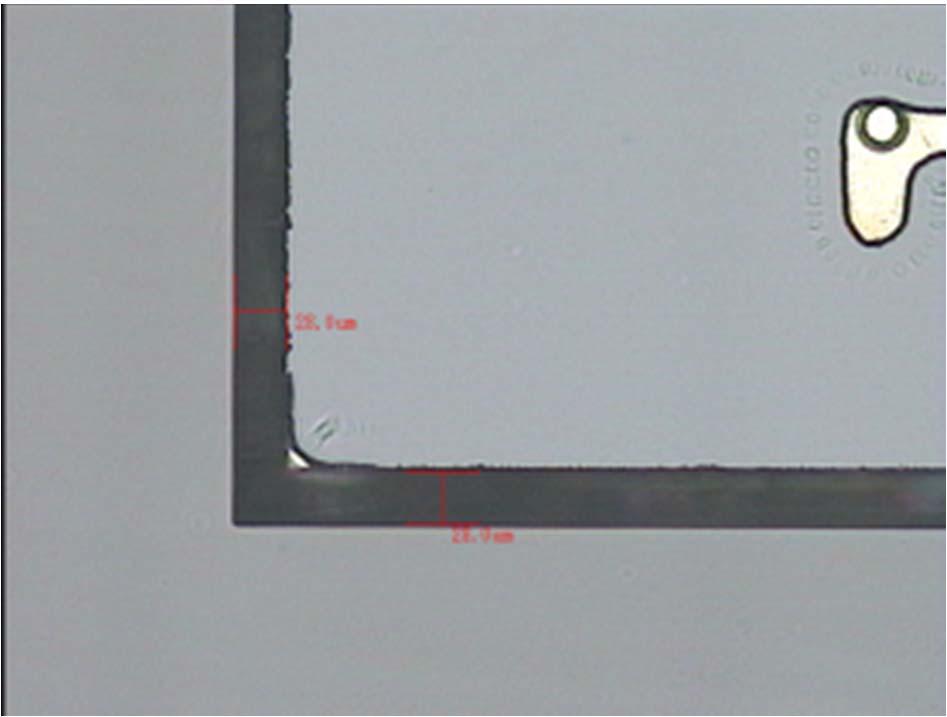 7.2 m/min is developed which is slow comparing with small vias or trench etching. Fig. 3 shows the cross-section view of a cavity for die embedding.