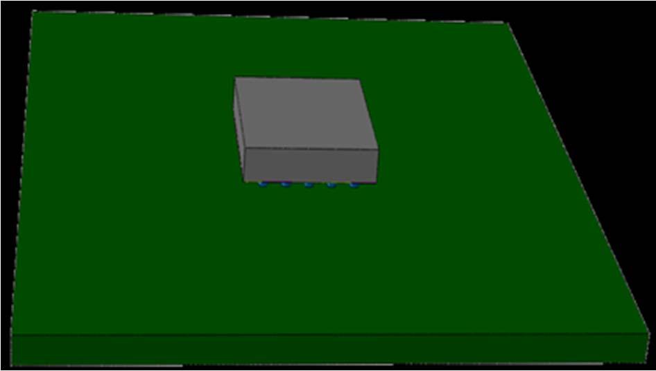As shown in Fig.13, a chip after packaging was mounted on 3 layer printed circuit board (PCB) with a size of 14 14 0.6mm. Both esifo and standard FOWLP using EMC were simulated for comparion.