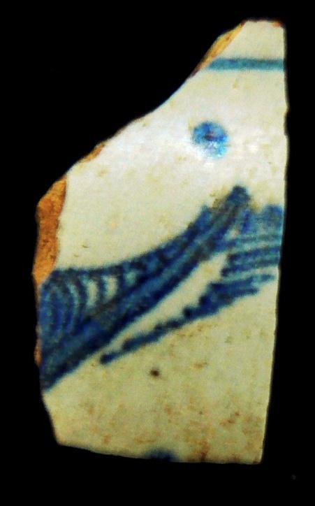 decorated with three blue bands on it exterior.