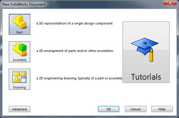 sldprt) format. The FeatureManager Design Tree on the left side of the SolidWorks window provides an outline view of the part, including all planes, sketches, and 3D features.