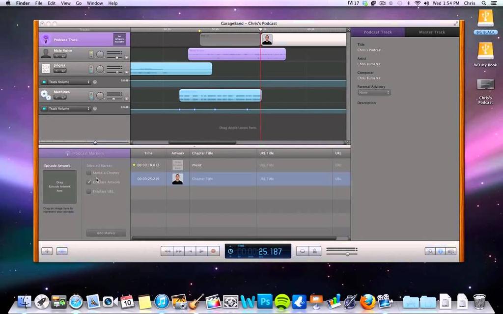 AUDIO software You need to be able to capture your audio. Apple Mac products have an inbuilt audio recording and editing software, called GarageBand (pictured).