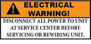 Electrical Instructions Models: AE46, AE42, E46, E42 ATTENTION! DISCONNECT ALL POWER BEFORE BEGINNING ELECTRICAL INSTALLATION. ALL ELECTRICAL MUST COMPLY WITH LOCAL AND NATIONAL CODES.