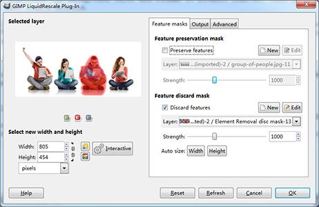 Go to the Output tab, check the Output on a new layer; and also check for the Output the seams; Resize image canvas options and the Resize auxiliary layers option.