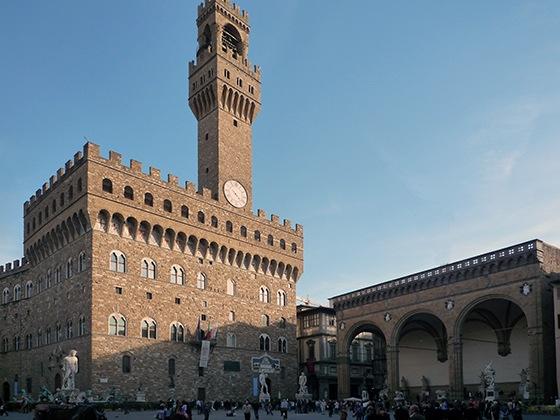 View of Palazzo della Signoria, 1299-1310, designed by Arnolfo di Cambio Art and architecture helped define the relationships between individuals and the bewildering array of civic, professional, and