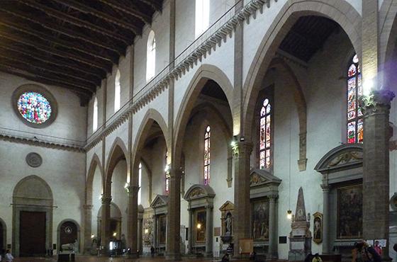 View of the nave of the church of Santa Croce in Florence Guilds and private patrons too Happily, the decoration of buildings throughout the city fell to a widening range of patrons.