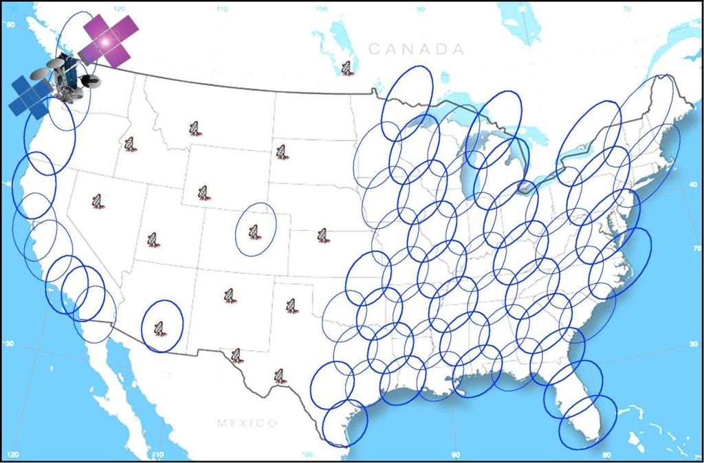 ViaSat-1 Network Geography U.S. Contiguous 48-States Coverage