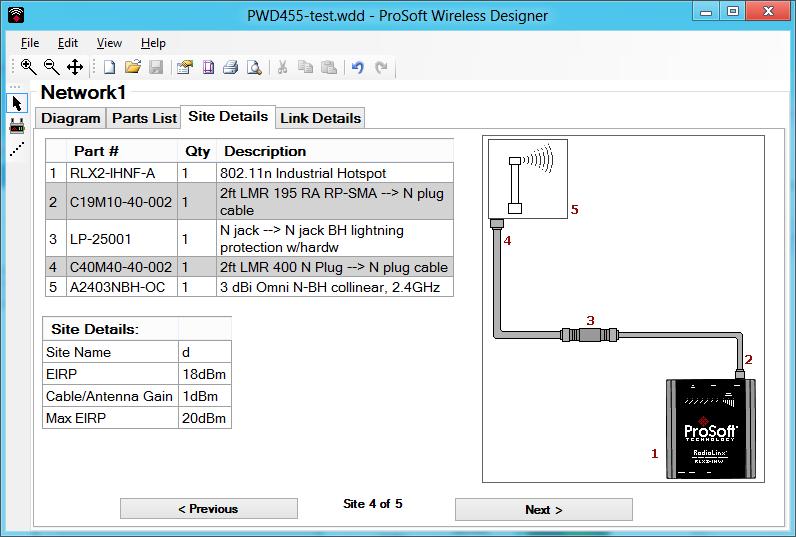 ProSoft Wireless Designer can also compute a Bill Of Materials (BOM) for a complete radio installation, including antennas, cables, connectors and other required materials: It is included on the DVD