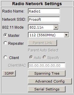 6.2 Radio Network Settings Note: Different versions of the RLX2 Radios support different functionality. The may be more or fewer options on this page, depending on the version of the radio.