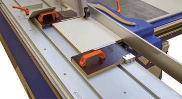 Additional equipment from the HOKUBEMA SI-TEC programme For safe separating, trimming, sawing according to scoring line and upright grooving of solid wood and boards.