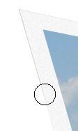 Select the frame layer, then control+click the Dolphins Copy layer. The whole frame should now be selected. Choose the marquee tool and nudge the outline by one pixel using the right arrow key.