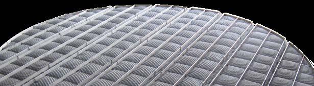 metal alloy knitted together with various filaments, from fiberglass to