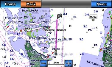 Navigating to a Marine Services Destination CAUTION The Auto Guidance feature of the BlueChart g2 Vision data card is based on electronic chart information.
