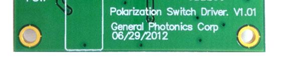 GND Red Board ground 3 PS Orange Polarization switching Logic signal, TTL compatible Low =