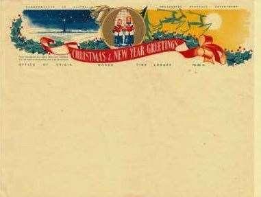 to war. Envelope also issued in window face version. 1940s. 1950s.