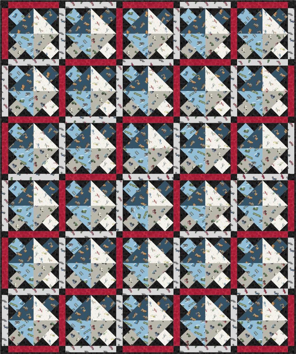 Small Things on the Move Quilt (Design 2) Designed and made by Sally Ablett Size: 46 x 55 Block: 8½ x 8½ QUILT 2 FABRIC REQUIREMENTS (Small Things on the Move Collection) Fabric 1: ½yd - ½mtr - SM11.
