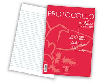 PPPPZLAMONO022792100PIGNA Packed by 4 Pigna Foolscap Paper signatures White Ruled (x 200 ) Cartiere Paolo Pigna Italy 200 FPWHRX200PROTOCOLLOPIGNA