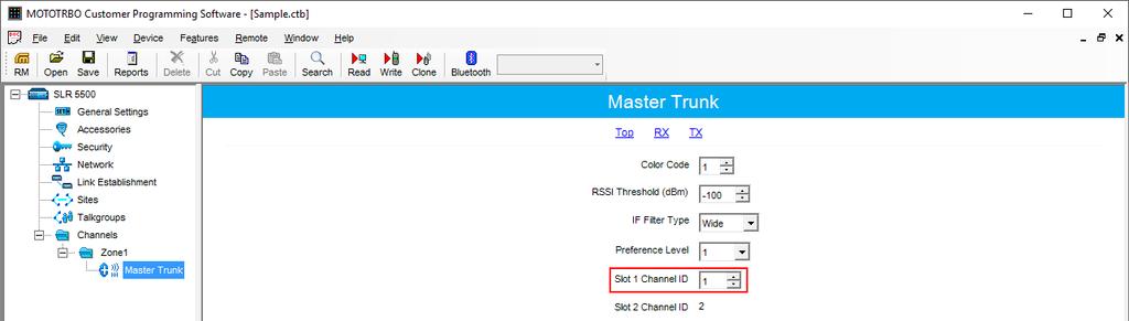 Capacity Plus 31 7.1.1 Programming Repeater 7.1.1.1 Master Repeater Settings 1. In the Channels tab create Capacity Plus Voice Channel (Master Trunk). 2.
