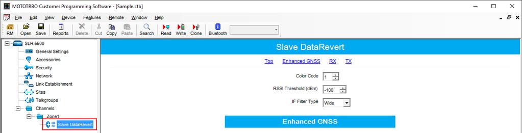 Capacity Plus 33 7.1.1.3 Slave Repeater Settings for Data Transmission (Trunk) 1. In the Channels tab, create Capacity Plus Data Channel (Slave DataRevert). 2.