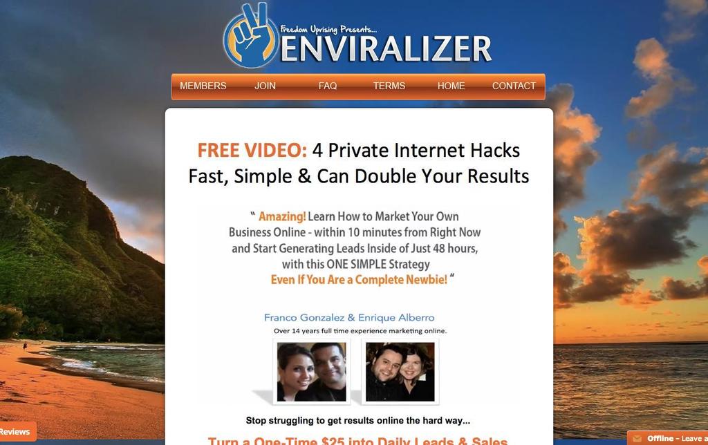 This is what your affiliate link will look like: https://www.enviralizer.com/ref.php?