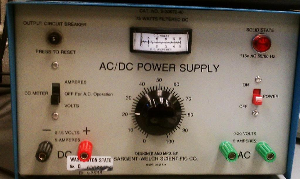 Experiment 2. Power Supplies Power supplies can supply direct current (DC) or alternating current (AC). For ENGR/CSE 120, we will just use the DC current.